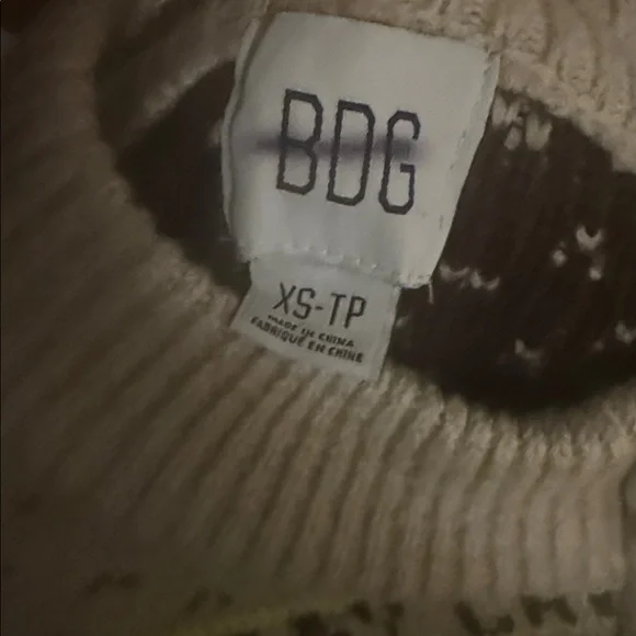 Urban Outfitters BDG Jesse Half Zip Sweater Neutral Bears‎ Stay Chill Retro XS - Picture 5 of 5